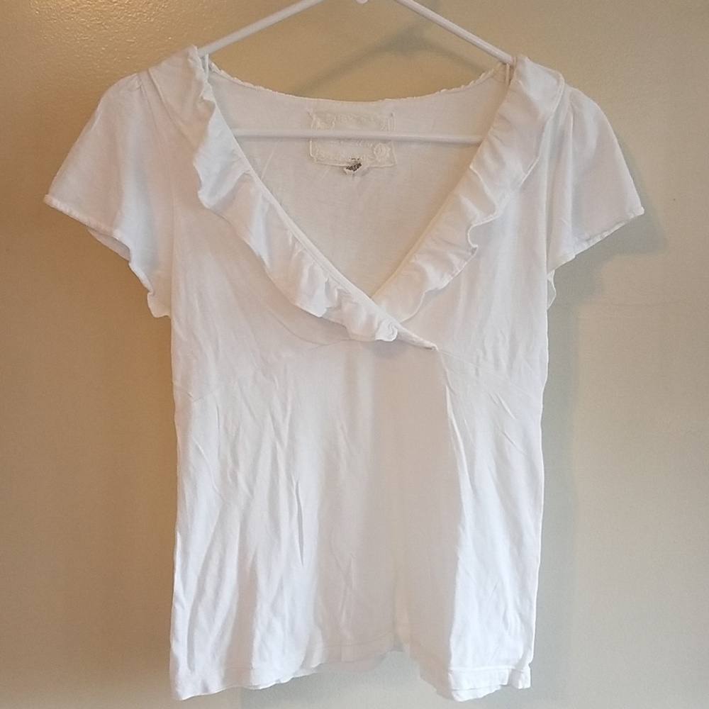 Anthropologie Deletta tee with ruffle